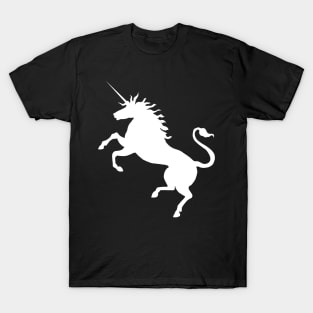 Scottish White Rearing Unicorn Silhouette T-Shirt